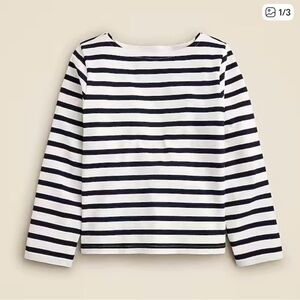 J. Crew Navy and White Striped Long Sleeve Tee
